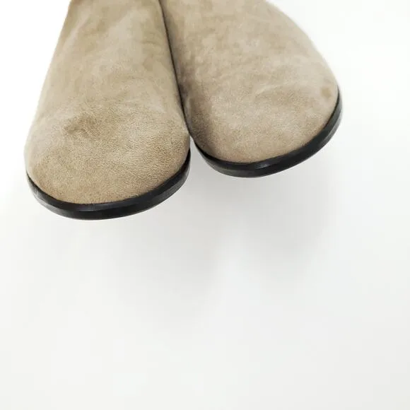 MUNRO Leather Medium Width Taupe Marteen Almond Toe Shoes