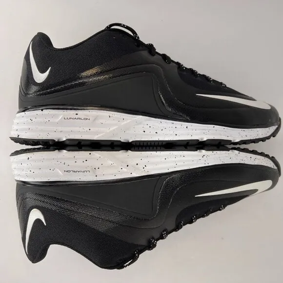 Nike Mens 684690-010 Black White Lunarlon MVP Pregame Size 12 Baseball Shoes