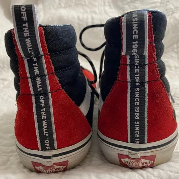 VANS Sk8-Hi Red and Black High Top Sneaker Men’s Size 7.5 Women’s Size 9